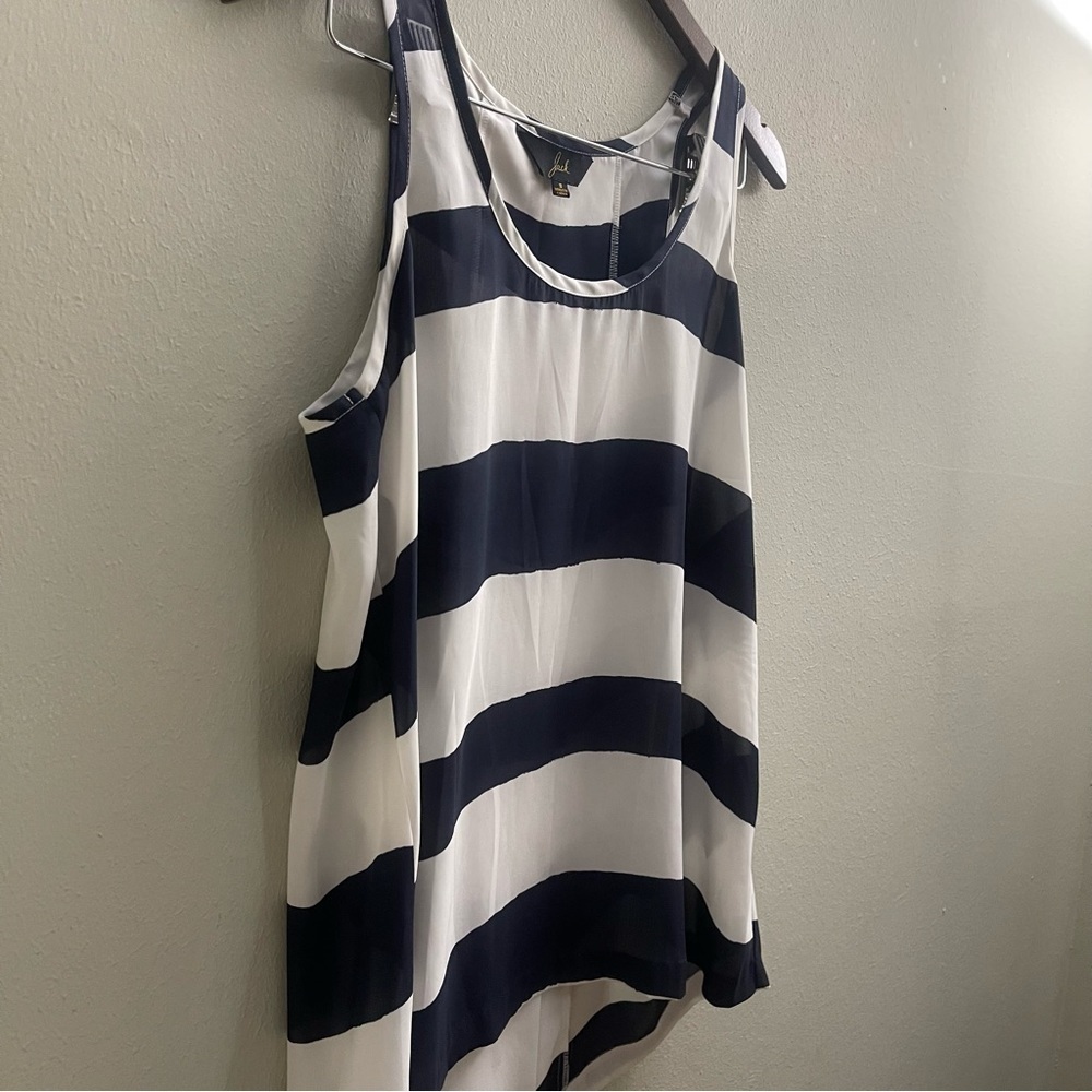 Jack Scoop Neck Stripe Tank Top Blue White
Small - Picture 4 of 12